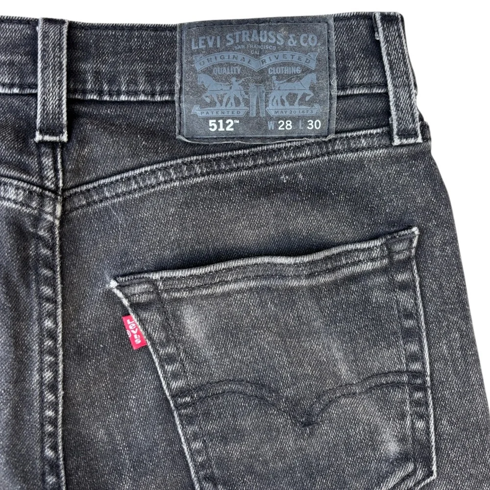 Levi’s 512 Men’s 28W 30L Slim Taper Fit Stretch Black Stone Washes Jeans